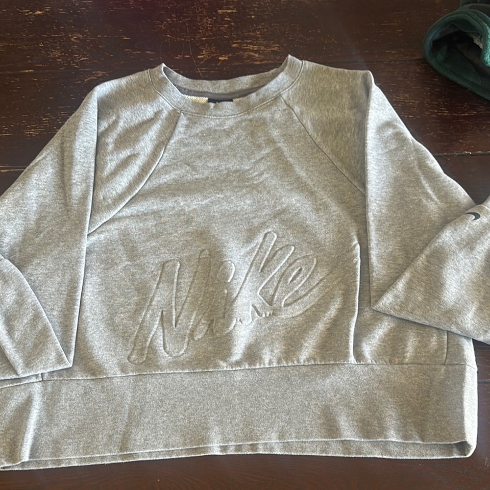 Nike Heather Gray Embossed Sweatshirt